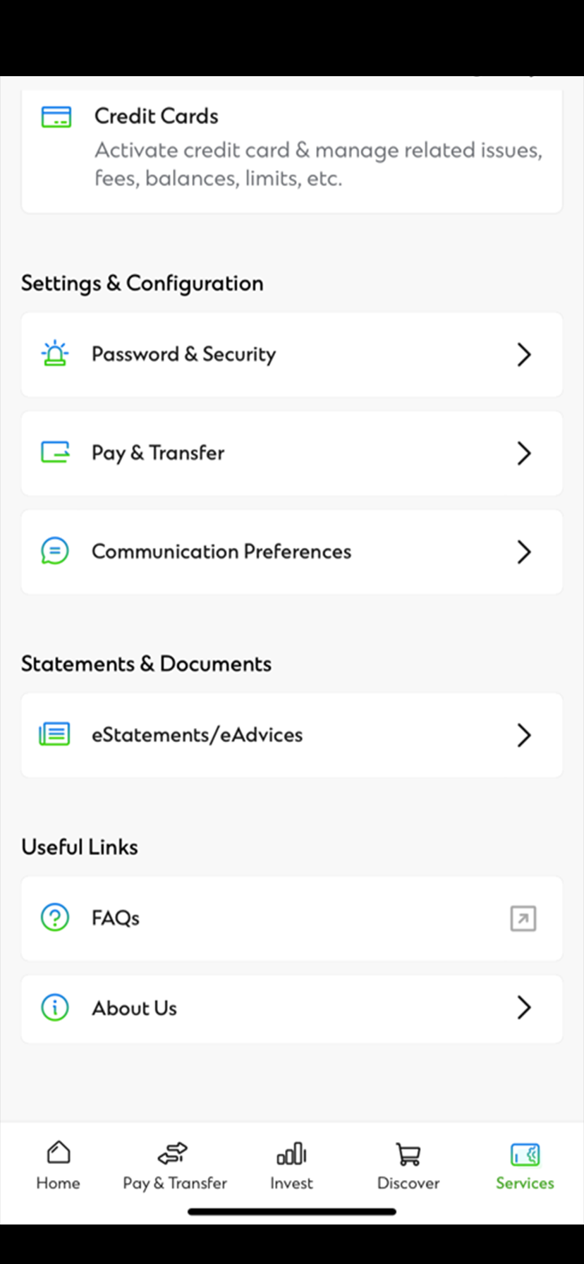 Tap ‘eSatements’ on menu after login.